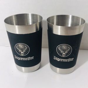 (2) NWOT JAGERMEISTER Stainless Steel Shot Glasses